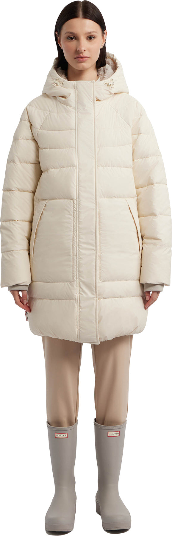 Almond Marshmallow Mid Length Puffer Jacket - Women's