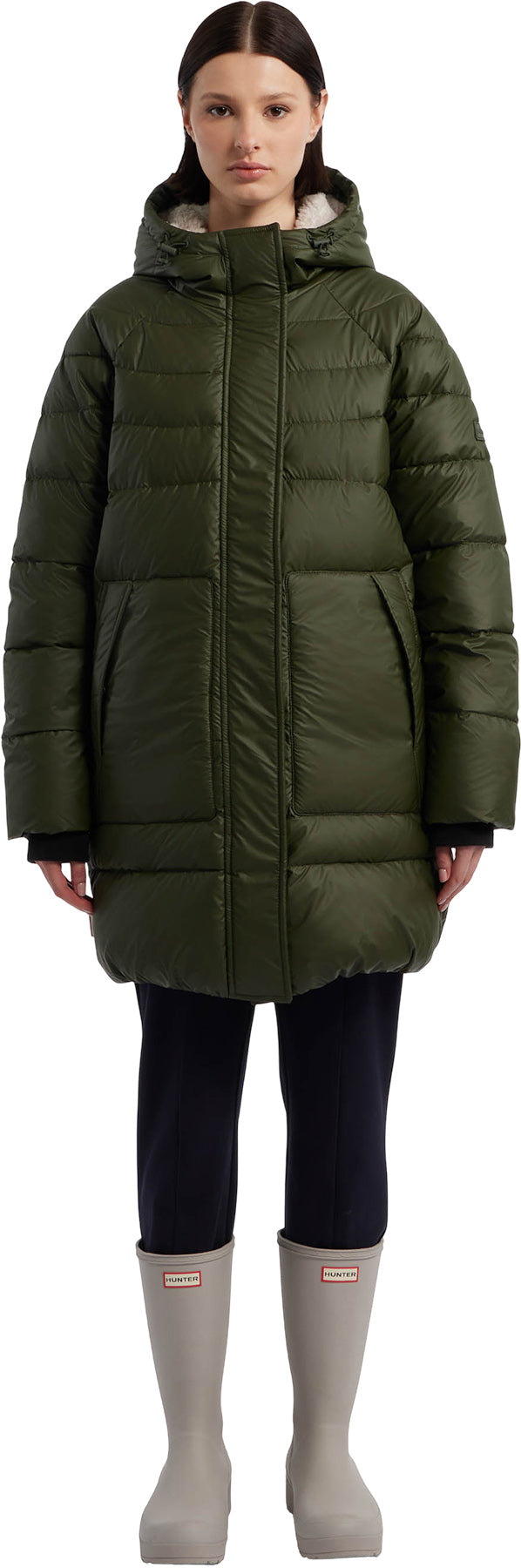 Almond Marshmallow Mid Length Puffer Jacket - Women's