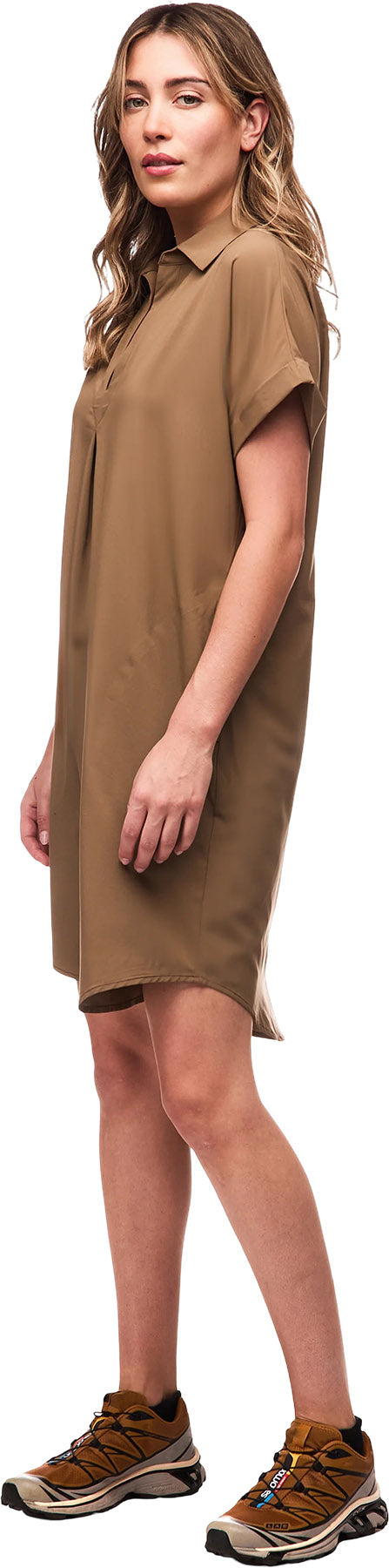 Frivol Knee Length Short Sleeve Shirt Dress - Women's
