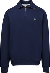 Zippered Stand-Up Collar Cotton Sweatshirt - Men's
