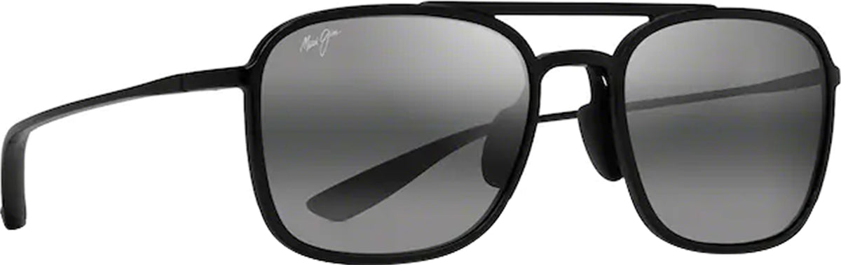 Keokea Aviator Sunglasses - Gloss Black - Neutral Grey Polarized Lens