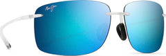 Hema Polarized Rimless Sunglasses - Blue Hawaii Lens - Crystal Matte Frame