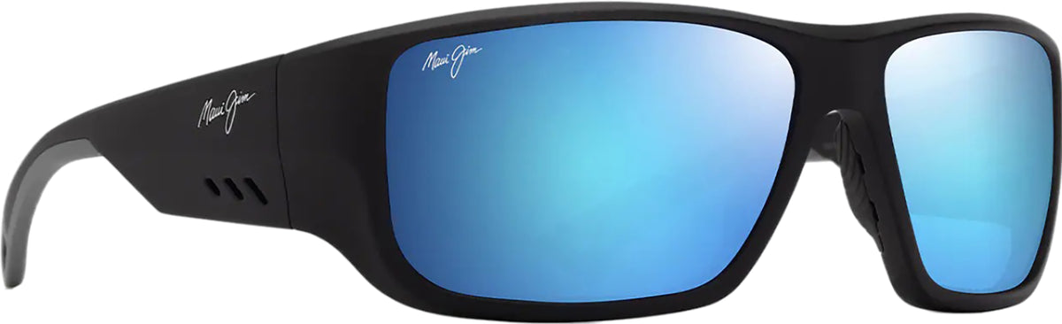 Keha Polarised Sunglasses - Matte Black - Blue Hawaii Lens