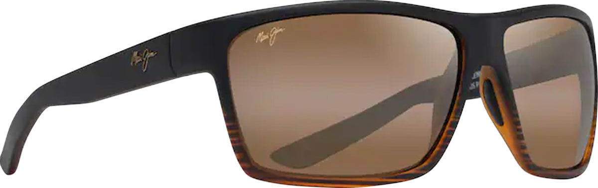 Alenuihaha Wrap Sunglasses - Dark Brown Stripe - HCL Bronze Polarized Lens
