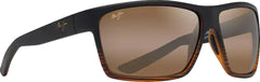Alenuihaha Wrap Sunglasses - Dark Brown Stripe - HCL Bronze Polarized Lens