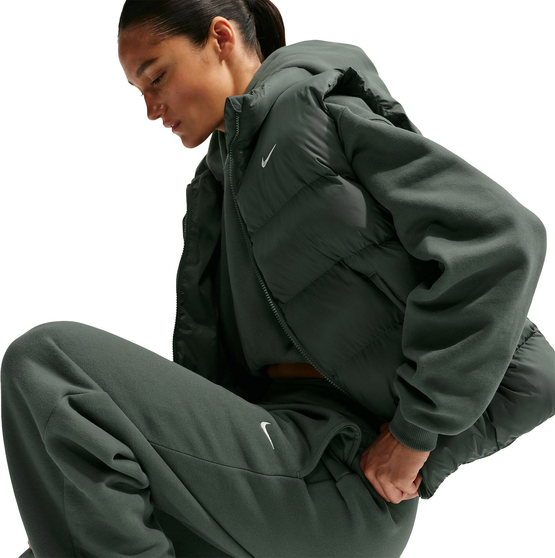 Nike Studio Fleece Medium Weight High-Rise Oversized Cuffed Trousers - Women's