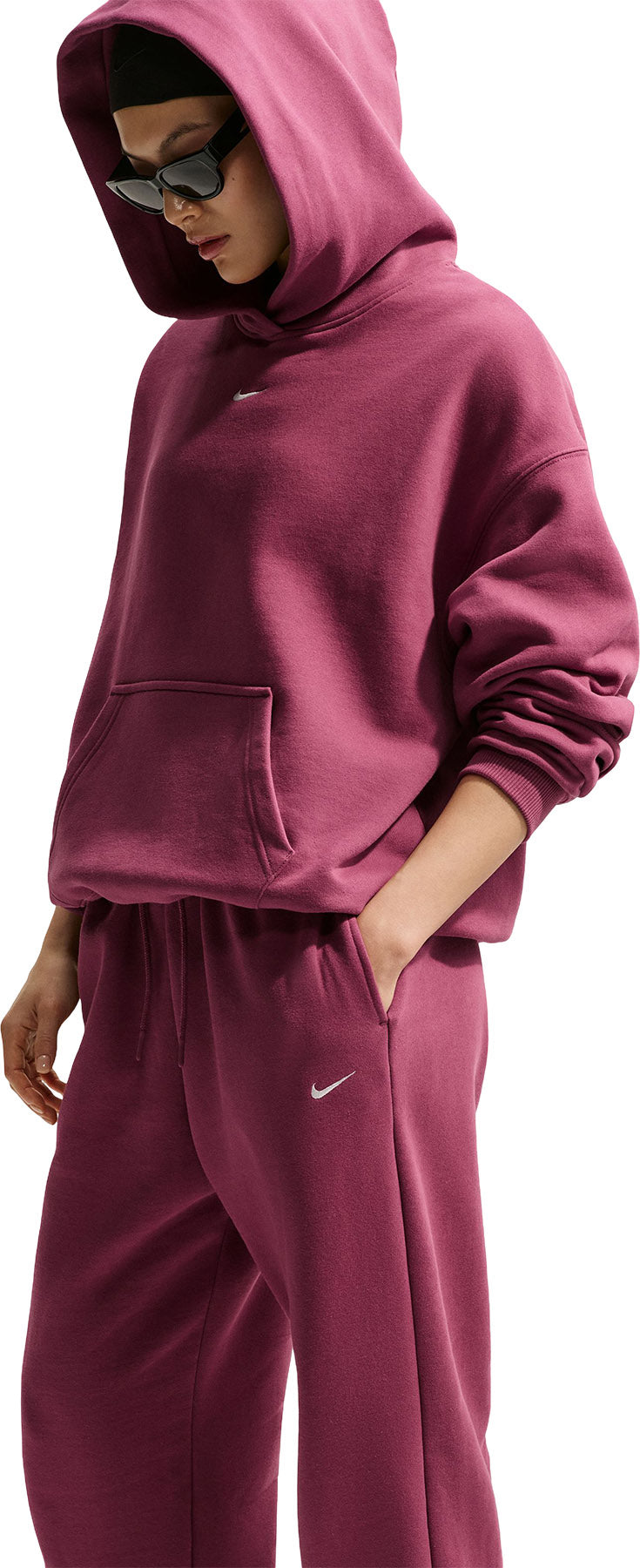 Nike Studio Fleece Medium Weight High-Rise Oversized Cuffed Trousers - Women's