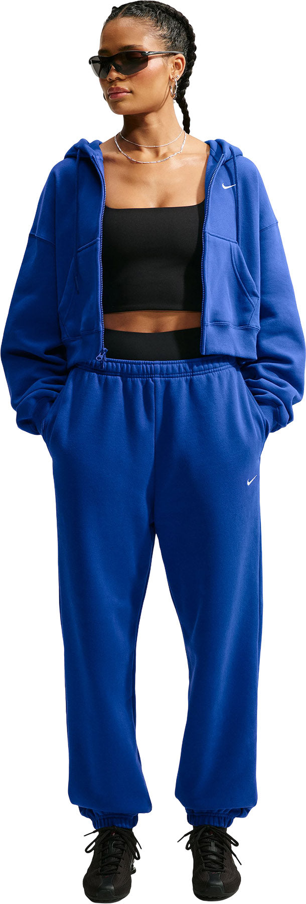 Nike Studio Fleece Medium Weight High-Rise Oversized Cuffed Trousers - Women's