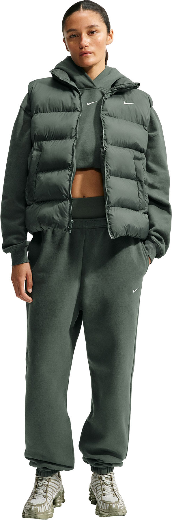 Nike Studio Fleece Medium Weight High-Rise Oversized Cuffed Trousers - Women's