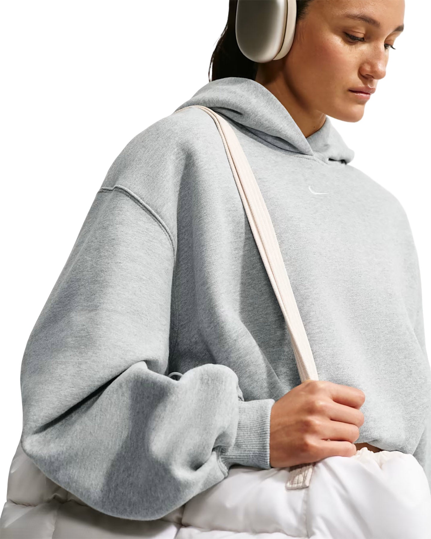 Nike Studio Fleece Medium Weight Oversized Cropped Hoodie - Women's