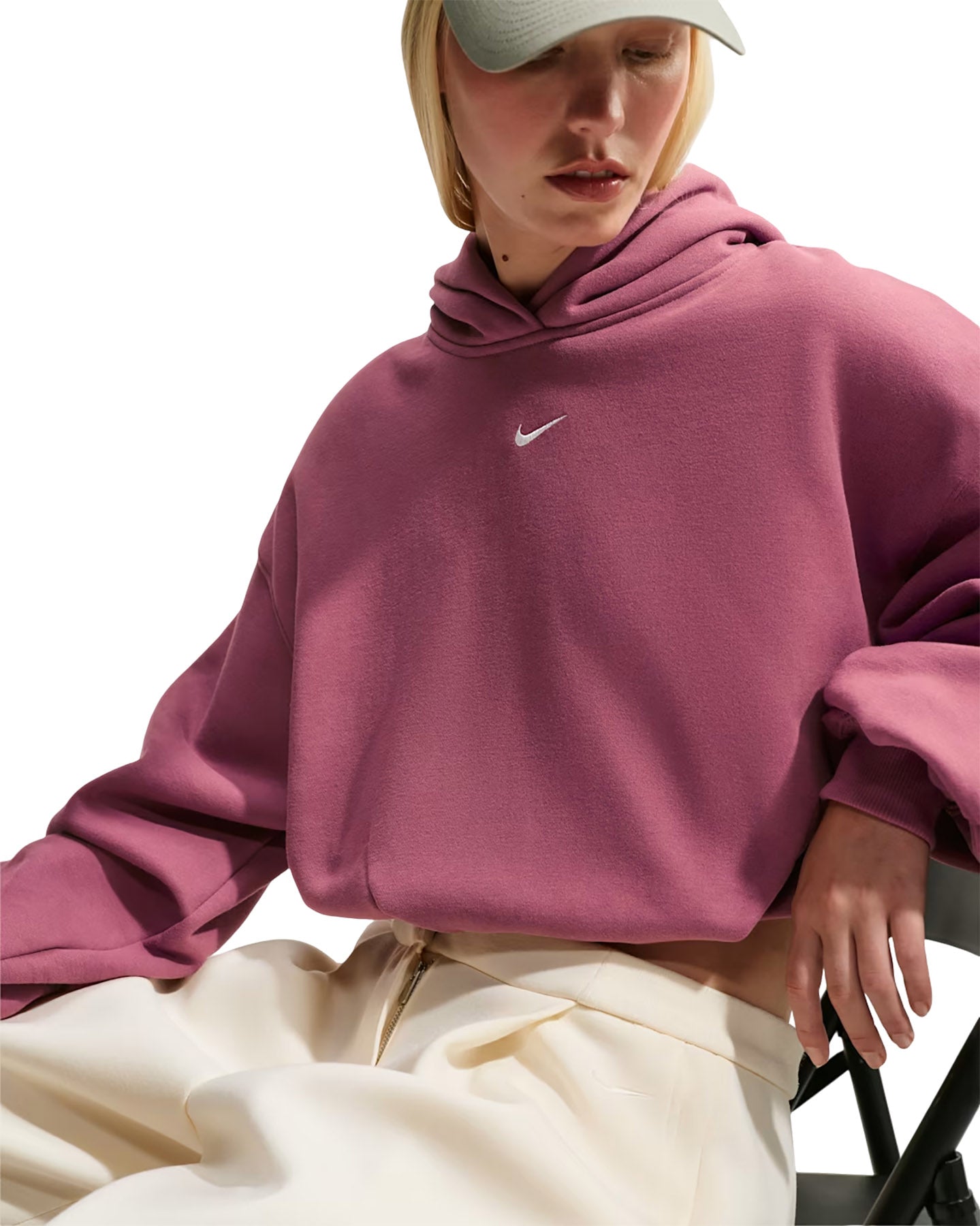 Nike Studio Fleece Medium Weight Oversized Cropped Hoodie - Women's
