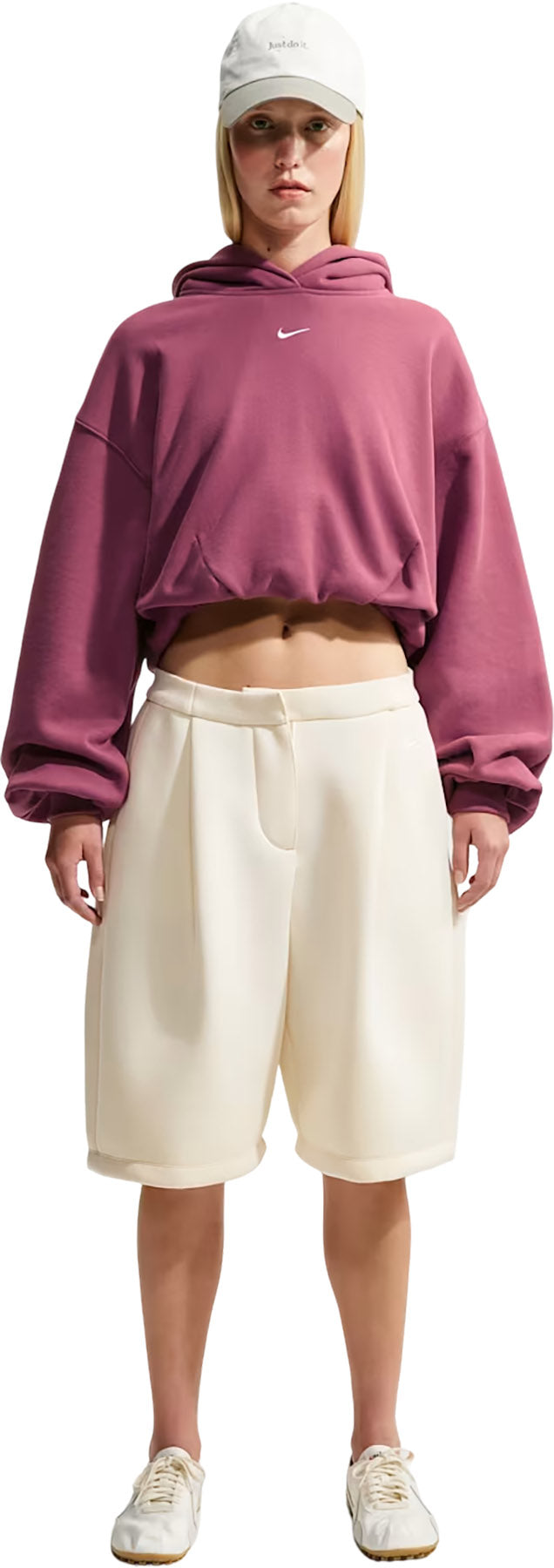 Nike Studio Fleece Medium Weight Oversized Cropped Hoodie - Women's