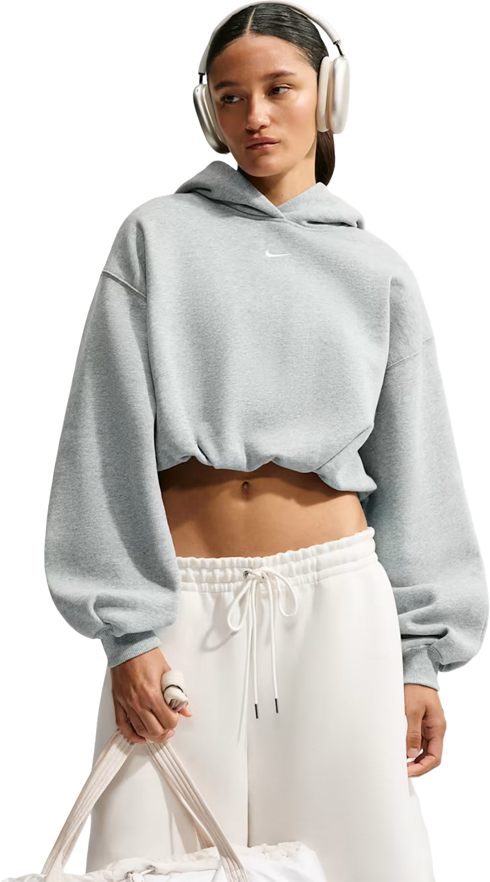 Nike Studio Fleece Medium Weight Oversized Cropped Hoodie - Women's