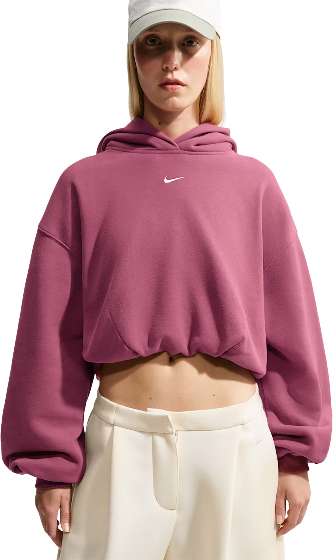 Nike Studio Fleece Medium Weight Oversized Cropped Hoodie - Women's