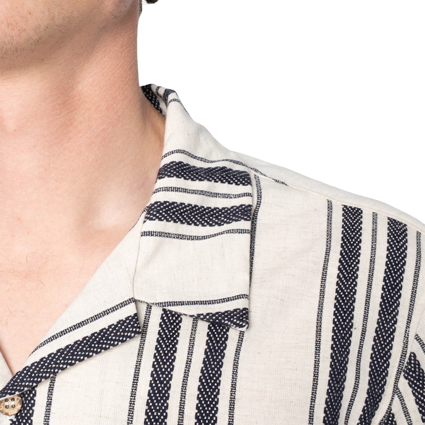 Aloha Shirt - Dobby Bands - Natural - Men's