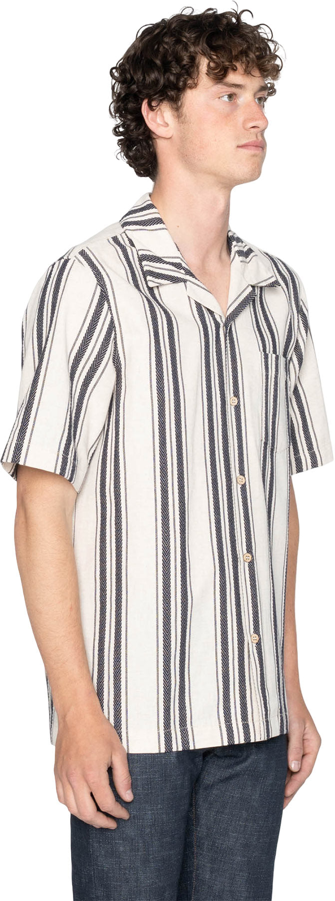 Aloha Shirt - Dobby Bands - Natural - Men's