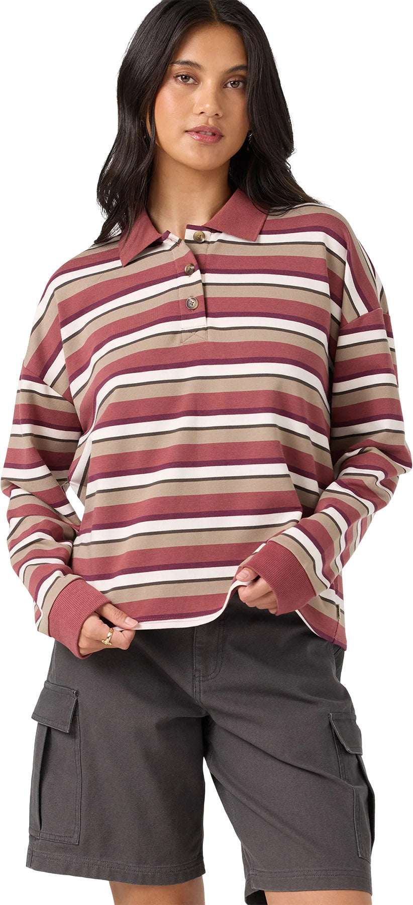 OG Kyra Long Sleeve Crop Polo - Women's