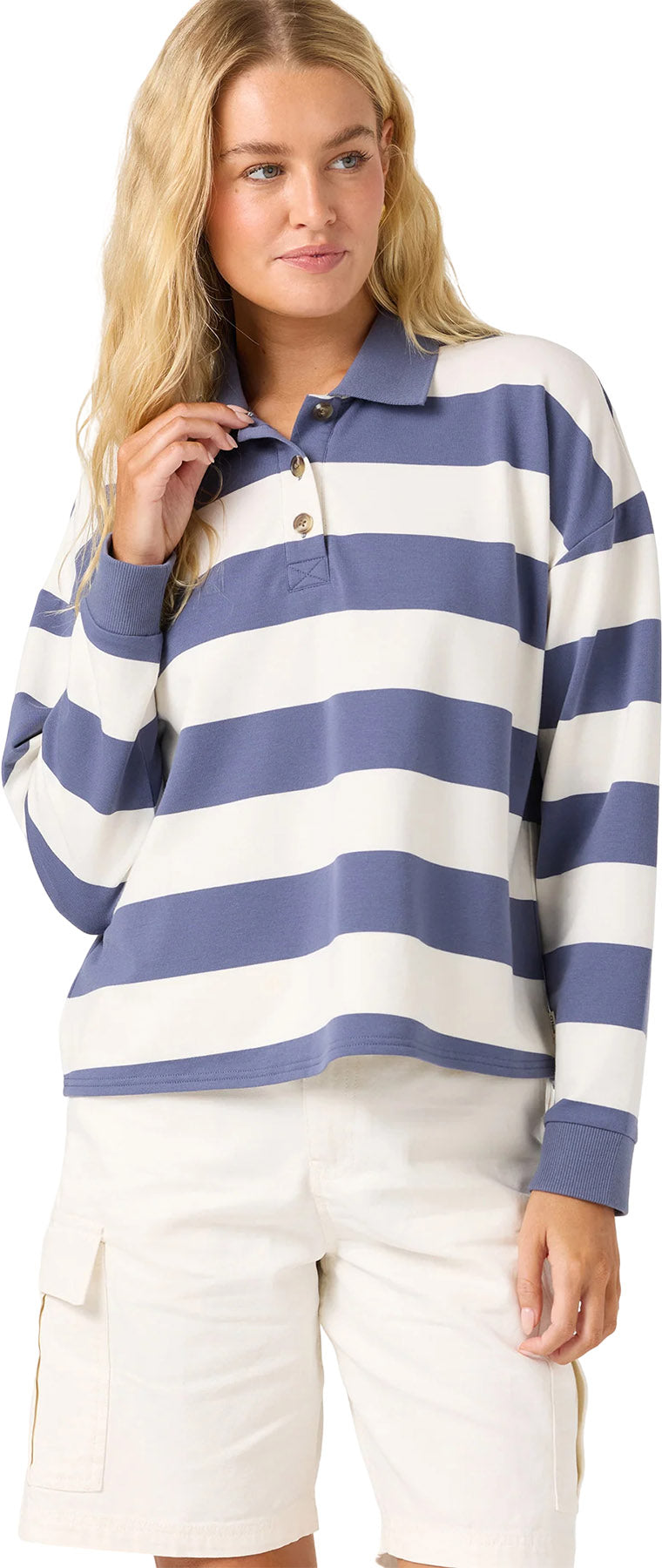 OG Kyra Long Sleeve Crop Polo - Women's