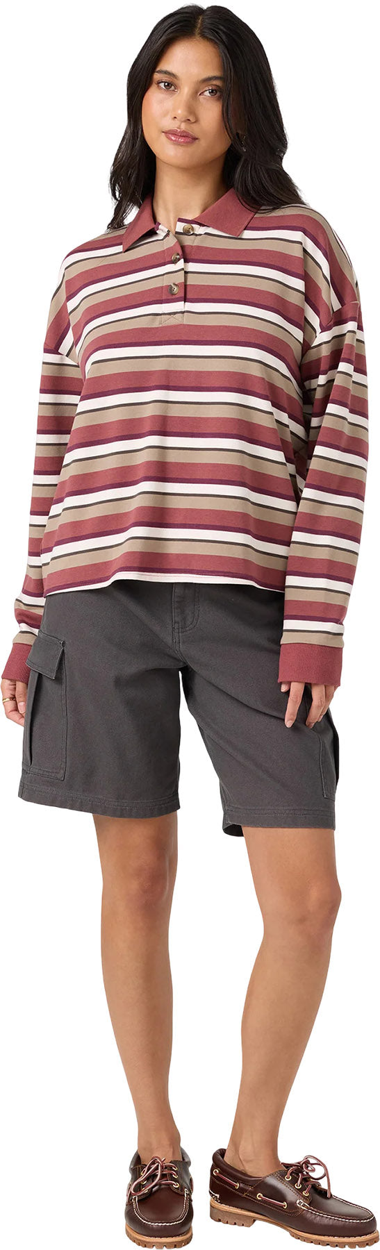 OG Kyra Long Sleeve Crop Polo - Women's