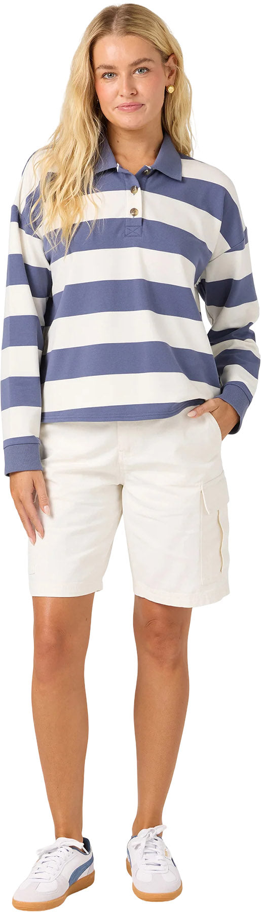 OG Kyra Long Sleeve Crop Polo - Women's