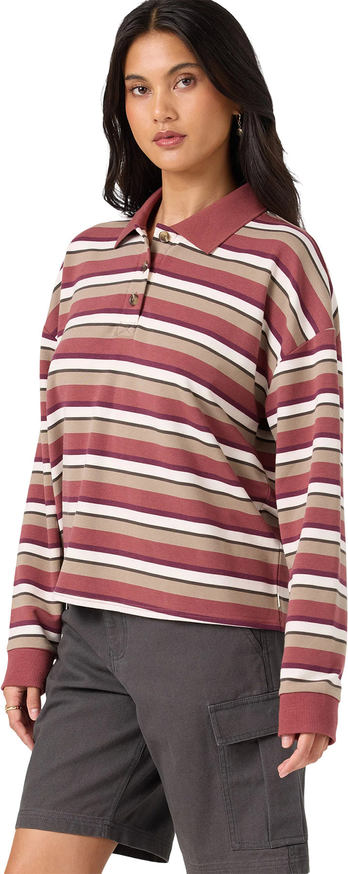 OG Kyra Long Sleeve Crop Polo - Women's