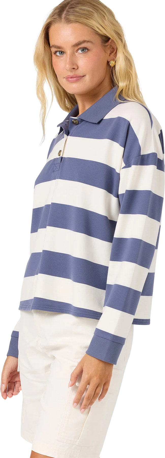 OG Kyra Long Sleeve Crop Polo - Women's