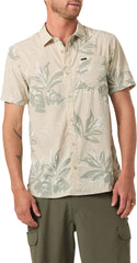 TRVLR Perforated Printed Standard Fit Short Sleeve Woven Shirt - Men's