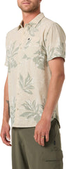 TRVLR Perforated Printed Standard Fit Short Sleeve Woven Shirt - Men's