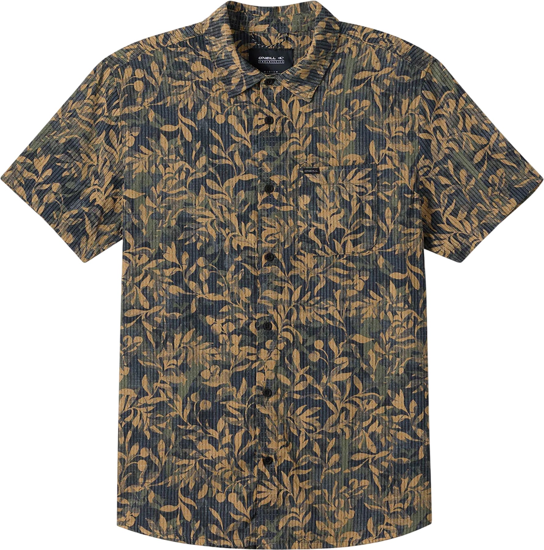 TRVLR Perforated Printed Standard Fit Short Sleeve Woven Shirt - Men's