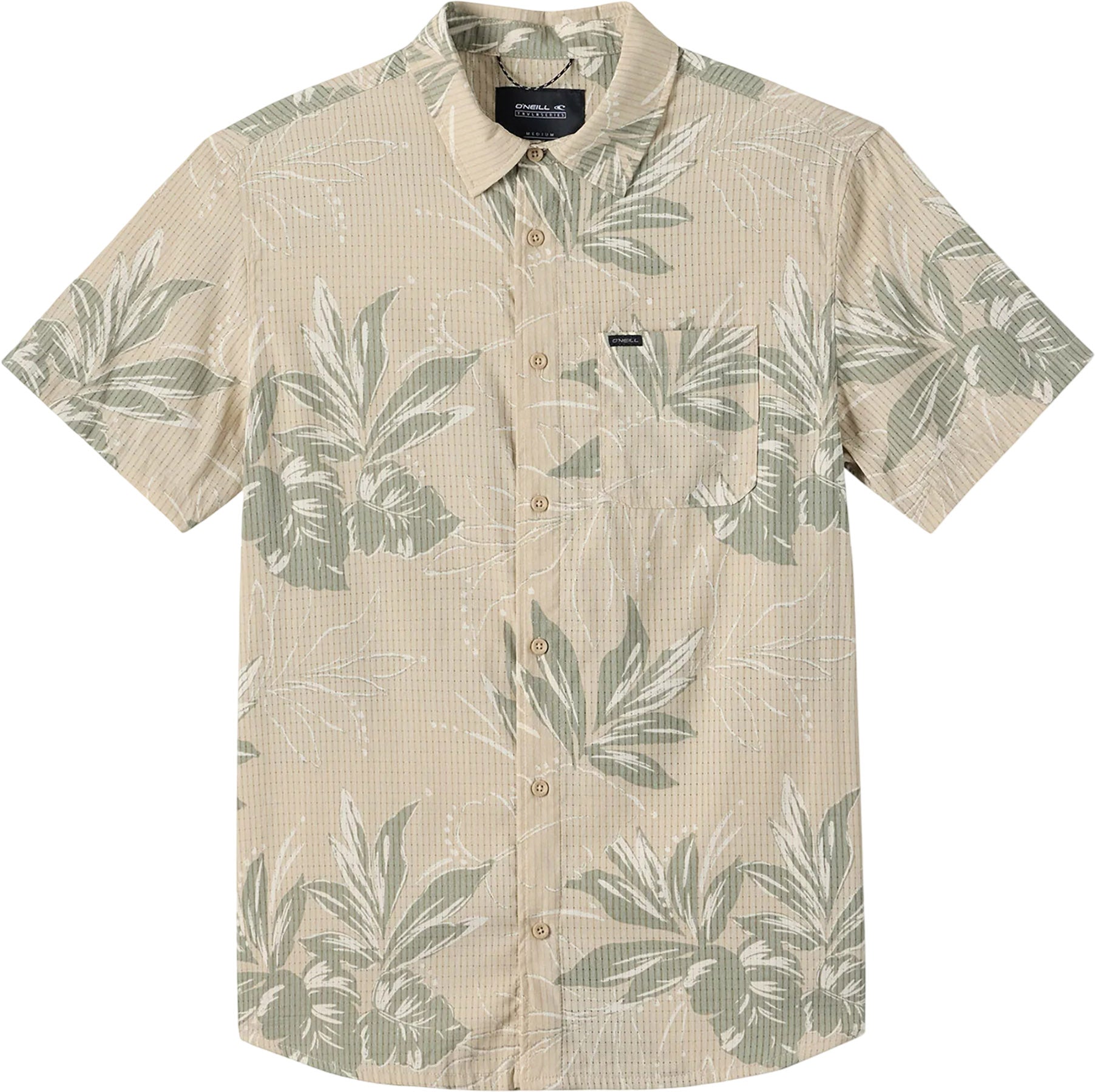 TRVLR Perforated Printed Standard Fit Short Sleeve Woven Shirt - Men's