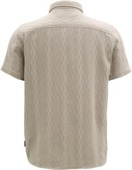 Short Sleeve Knit Textured Button Up Shirt - Men's