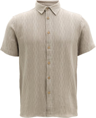 Short Sleeve Knit Textured Button Up Shirt - Men's