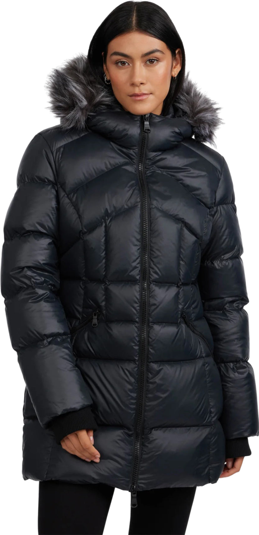 Ares Fixed Hood Puffer Jacket with Fixed Bib - Women's