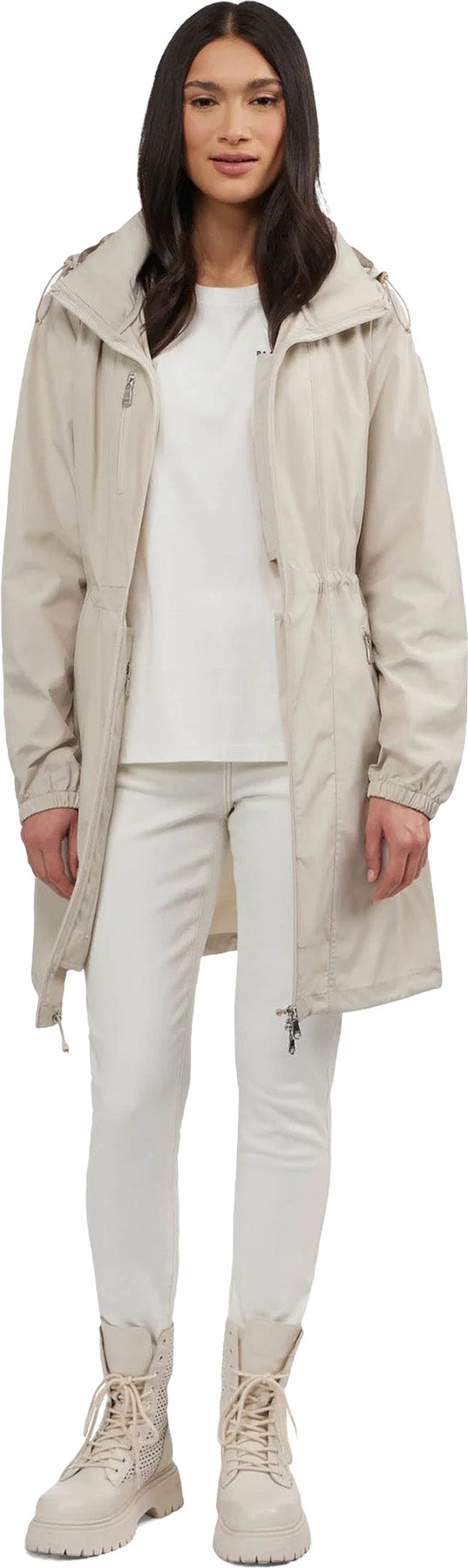 Esen Long Packable Raincoat with Removable Hood - Women's