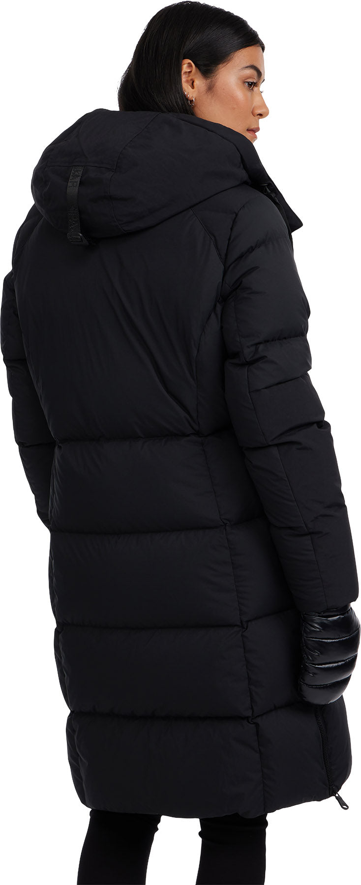 Zaniah Long Channel Quilted Puffer Jacket with Removable Hood - Women's