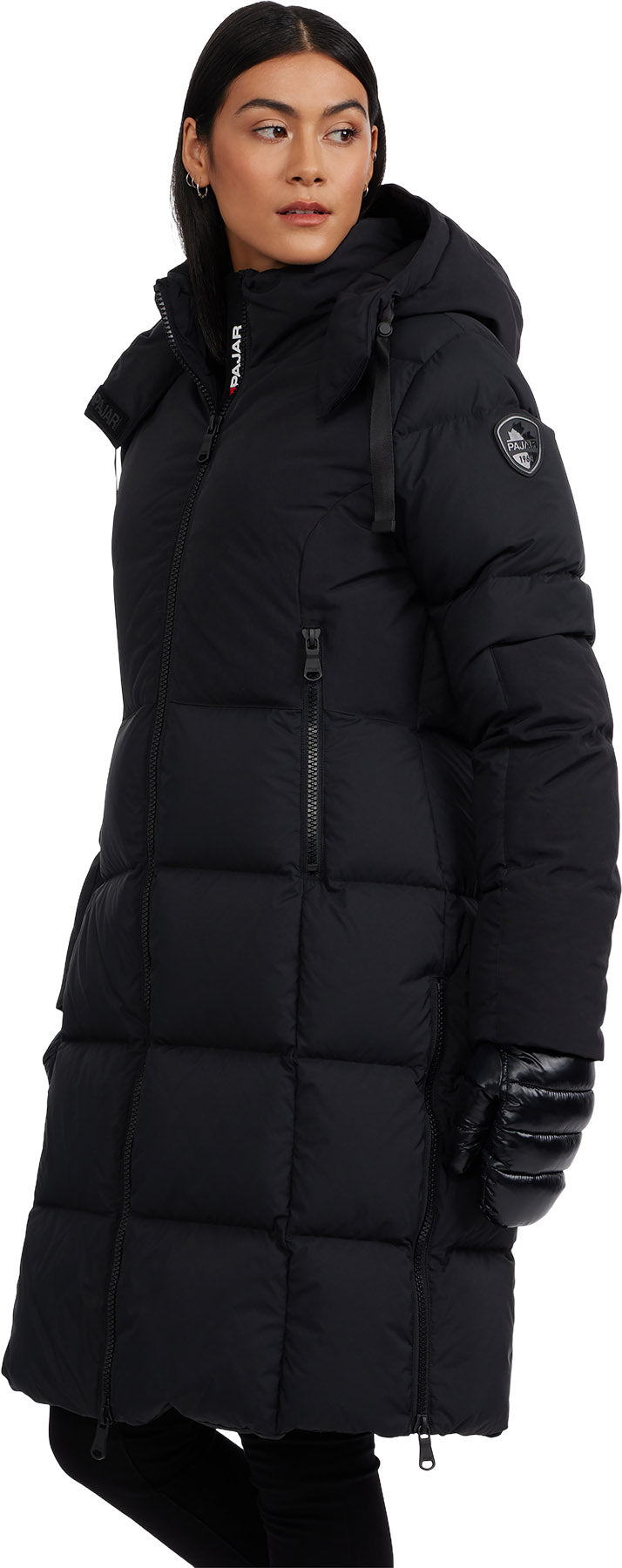 Zaniah Long Channel Quilted Puffer Jacket with Removable Hood - Women's