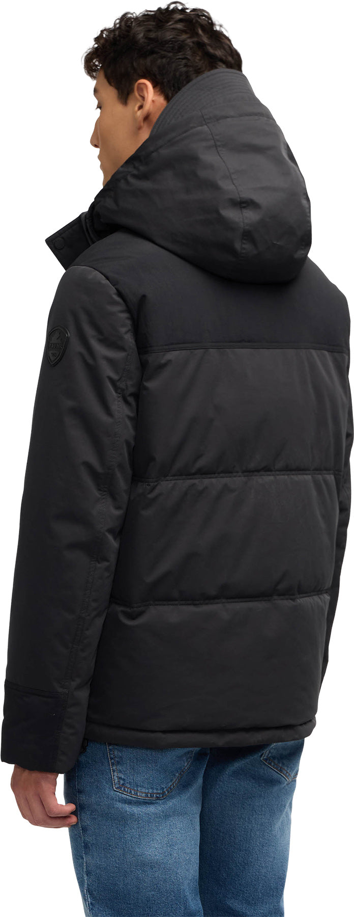 Wiyot Mixed-Media Puffer Jacket with Removable Hood - Men's