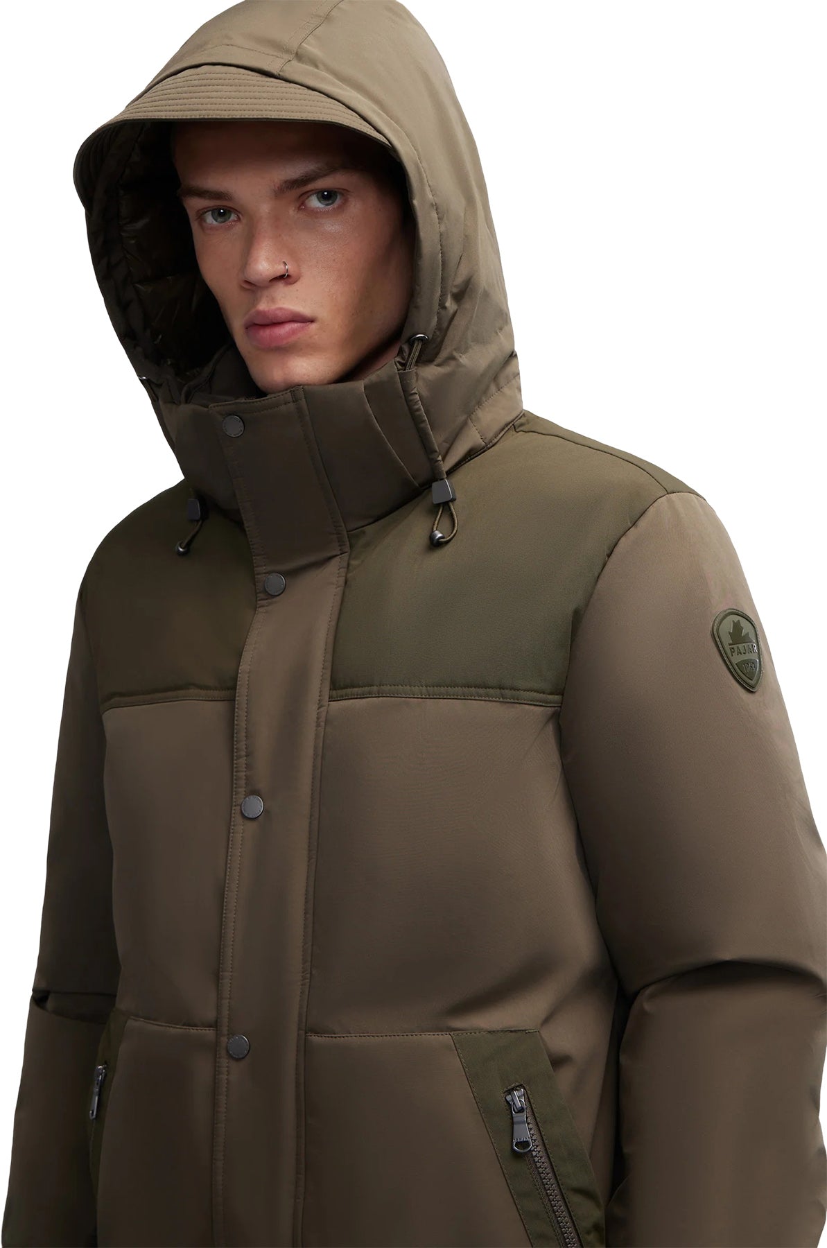 Wiyot Mixed-Media Puffer Jacket with Removable Hood - Men's