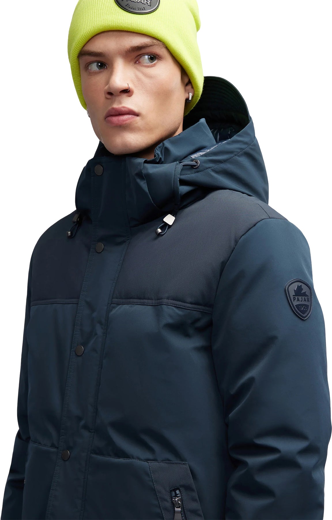 Wiyot Mixed-Media Puffer Jacket with Removable Hood - Men's