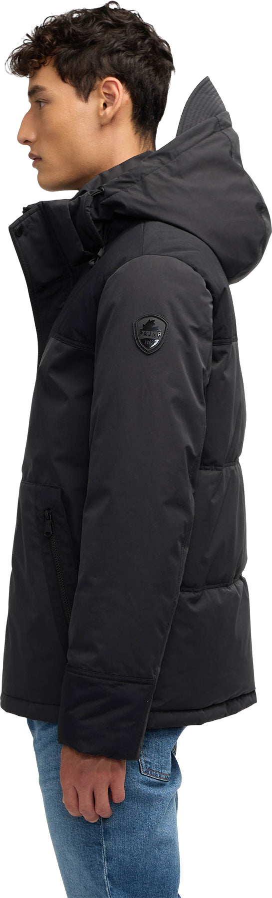 Wiyot Mixed-Media Puffer Jacket with Removable Hood - Men's