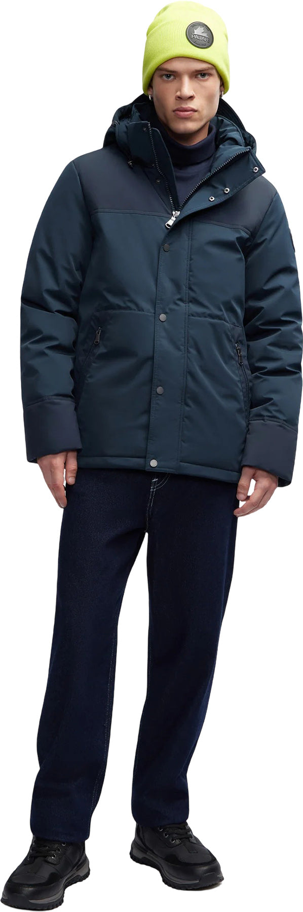 Wiyot Mixed-Media Puffer Jacket with Removable Hood - Men's