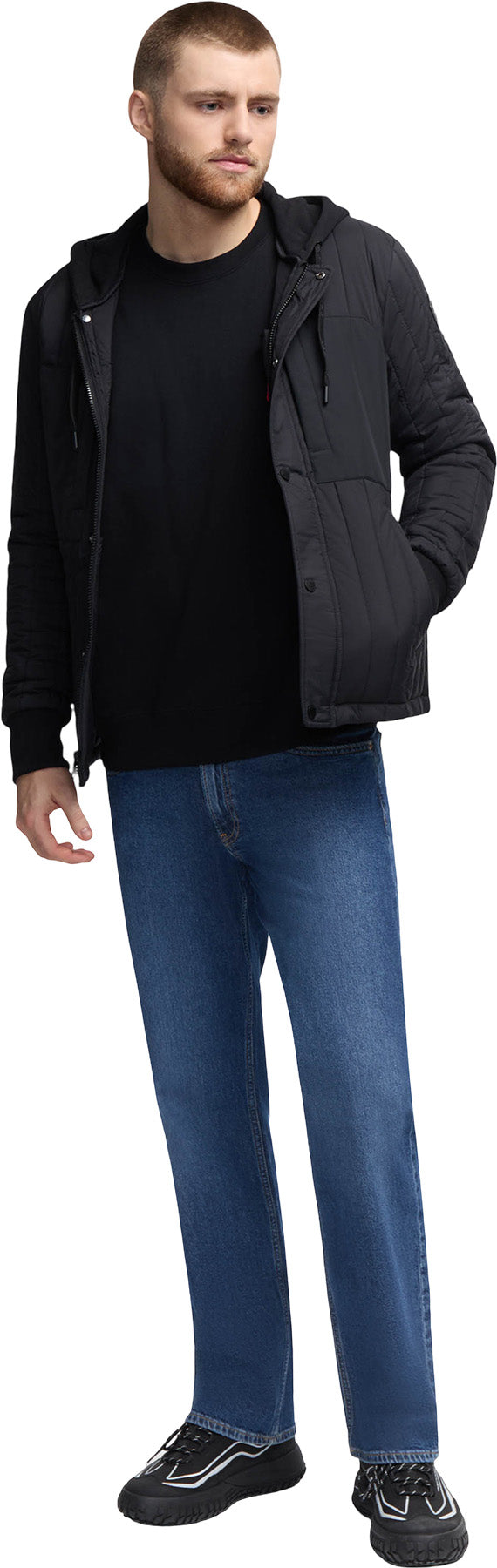 Carnelian Vertical Channel Quilted Shacket - Men's