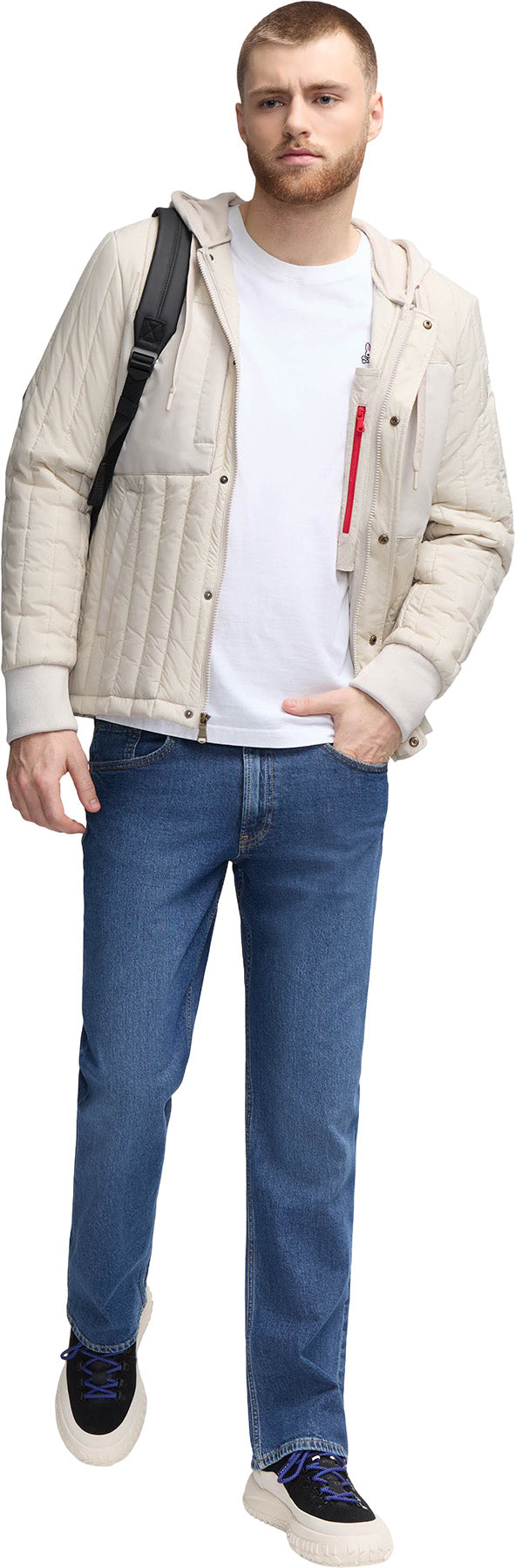 Carnelian Vertical Channel Quilted Shacket - Men's