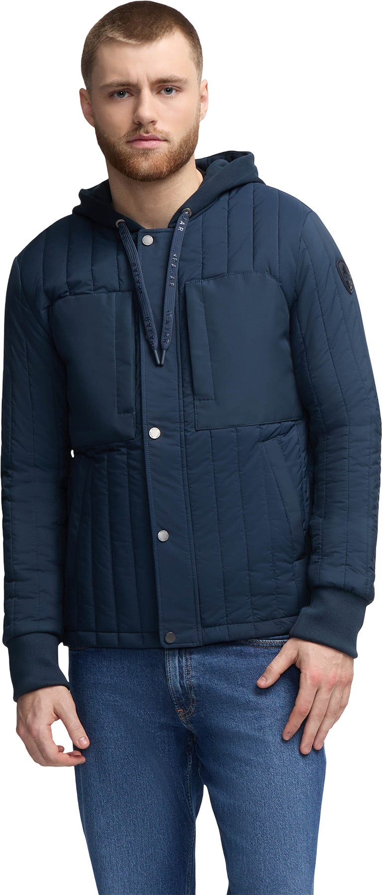 Carnelian Vertical Channel Quilted Shacket - Men's