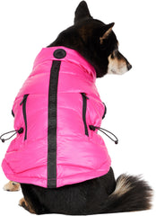 Rosie Quilted Coat with Zipper Pockets Cinched Waist for Dogs