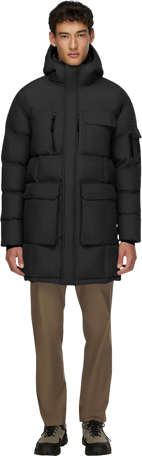 Compass Hooded Recycled Down Winter Jacket - Men's