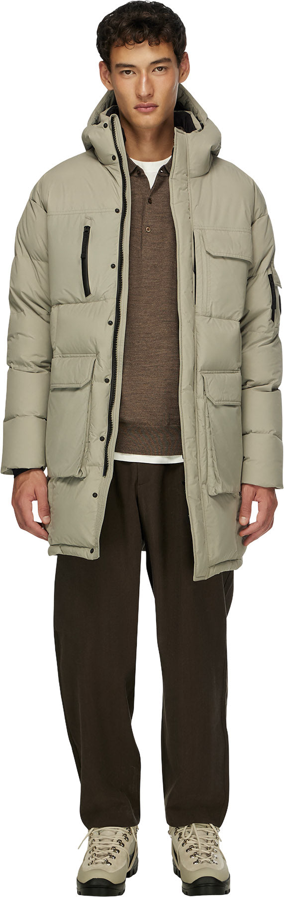 Compass Hooded Recycled Down Winter Jacket - Men's