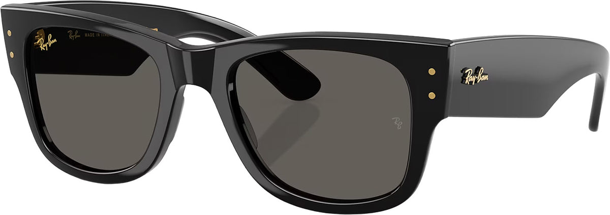 Mega Wayfarer Blacked Out Sunglasses - Polished Black - Ultra Black Lens - Unisex