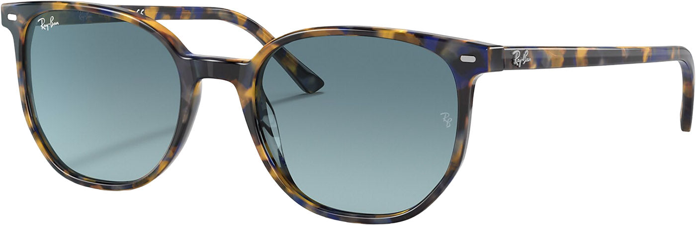Elliot Sunglasses - Polished Yellow and Blue Havana - Blue Gradient Lens - Unisex