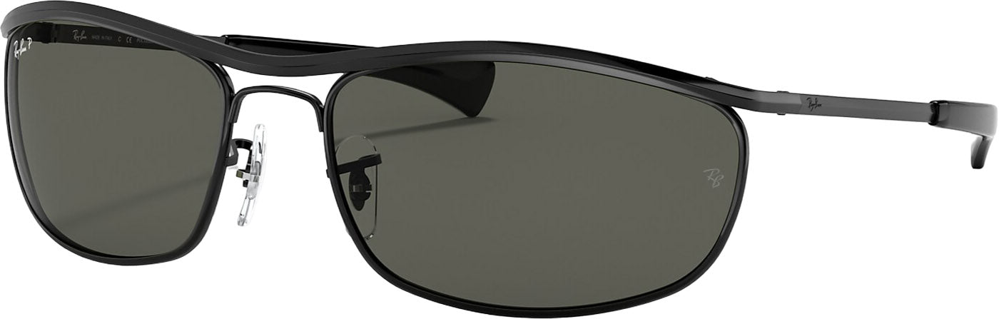 Olympian I Deluxe Sunglasses - Polished Black - G-15 Green Polarized Lens - Unisex